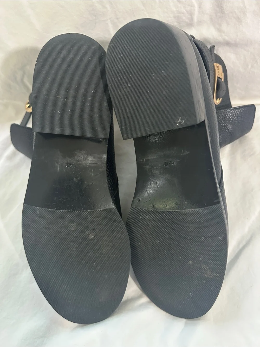 Tory Burch Brook Leather Ankle Boots with Gold Buckle Size 8.5